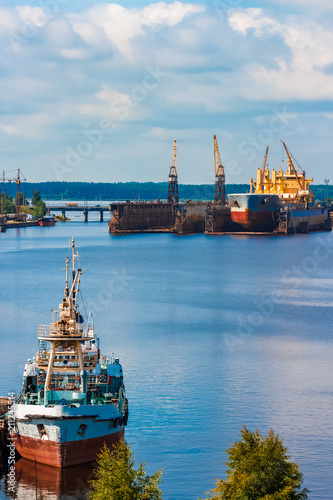 Cargo ship in the dock