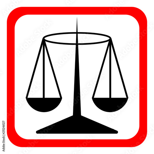 Law scale vector icon, justice symbol. Modern, simple flat vector illustration for web site or mobile app
