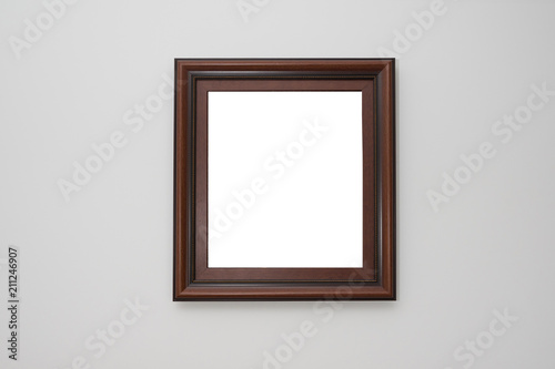 Frame in an interior on a white wall. A frame on isolated.