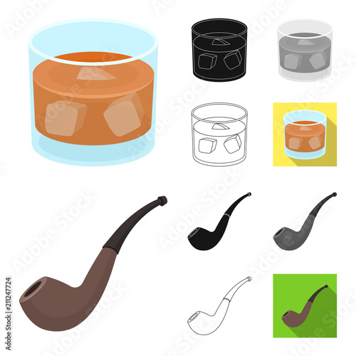Detective and Attributes cartoon,black,flat,monochrome,outline icons in set collection for design.Detective Agency vector symbol stock web illustration.