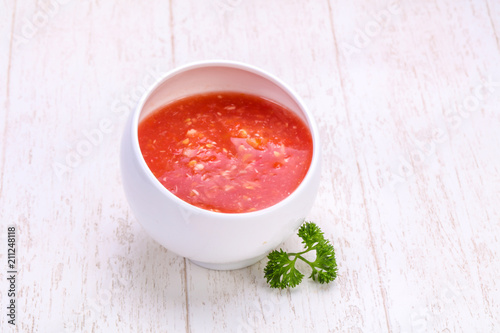 Horseradish sauce in the bowl