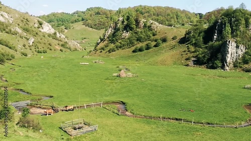 Fundatura Ponor landscape in springtime in Transylvania  photo