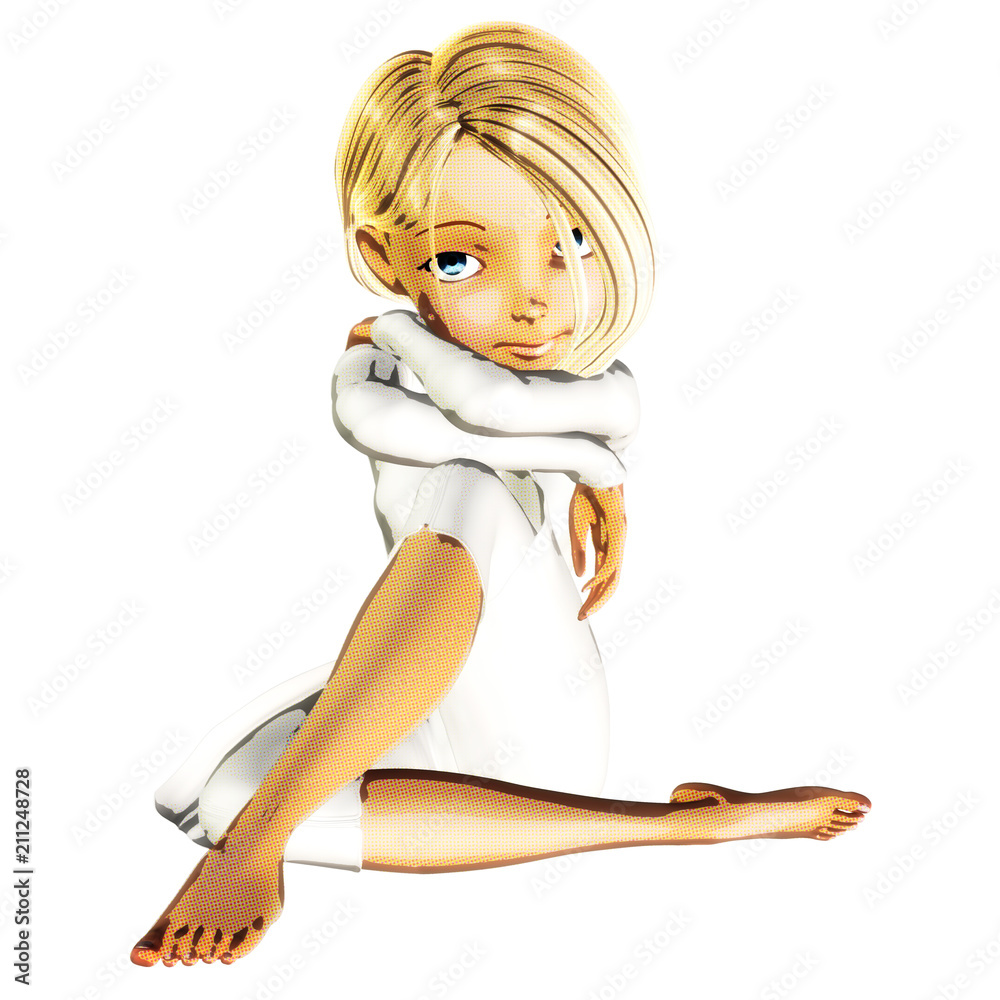Digital 3D Illustration of a Toon Girl Digital 3D Illustration of a Toon Girl