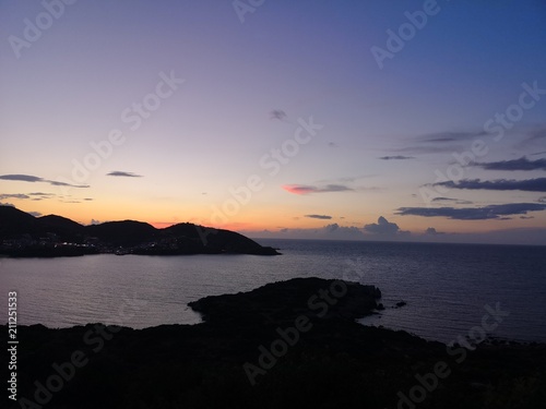 Sunset on an island coast