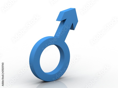 Male gender symbol, 3D rendering