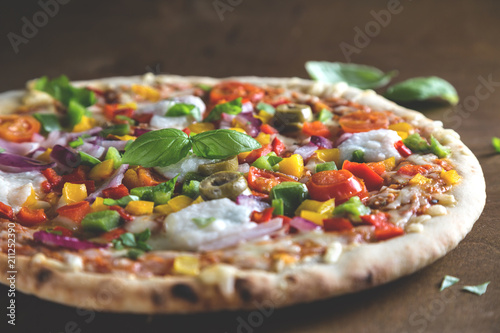Pizza with vegetables and cheese
