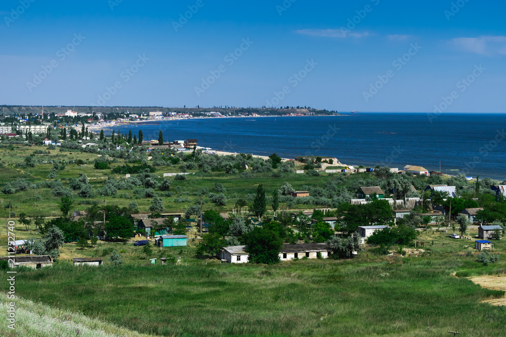 landscape of the sea, beach and beach houses