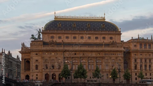 Timelapse of the Prague National Theatre at Dusk