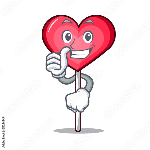 Thumbs up heart lollipop character cartoon photo