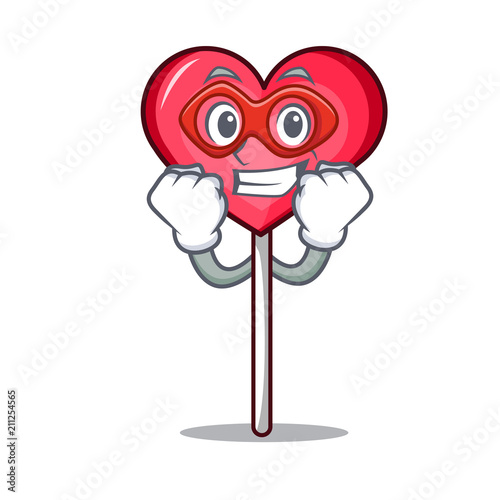 Super hero heart lollipop character cartoon photo