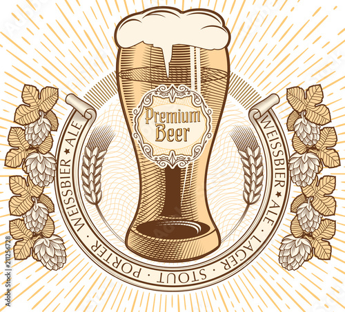 Premium beer decorative emblem