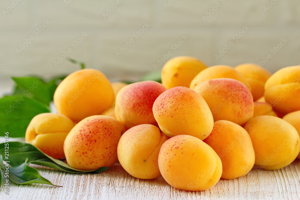 Ripe apricots on the table