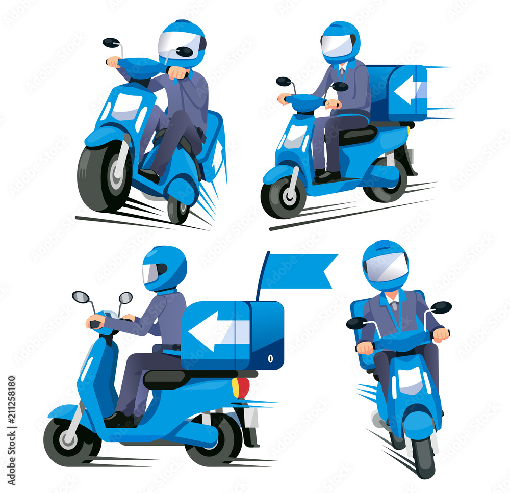 Speed delivery everything service concept. Motorcycle staff have a ...