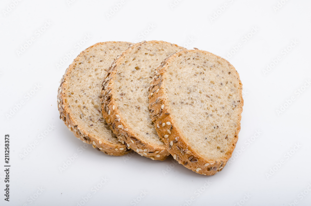 Bread photography, white background