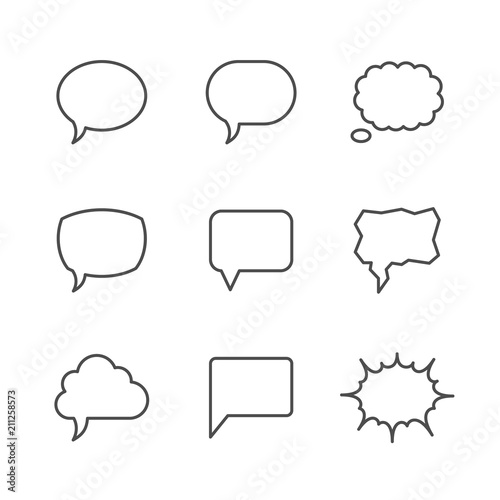 Set line icons of speech bubble