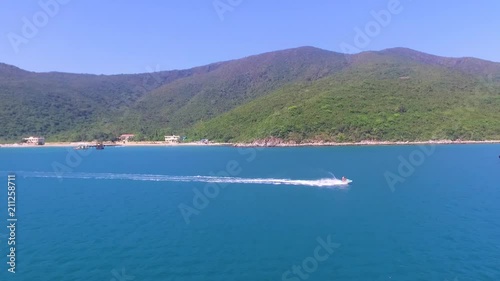  jet ski moves quickly across the gulf