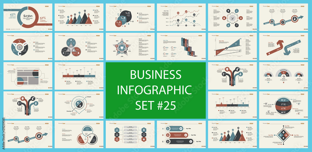 Set of analysis or statistics concept infographic charts. Business ...