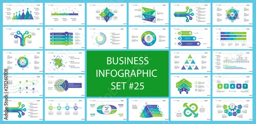 Set of workflow and strategy concept infographic charts. Business diagrams for presentation slide templates. For corporate report, advertising, banner and brochure design.