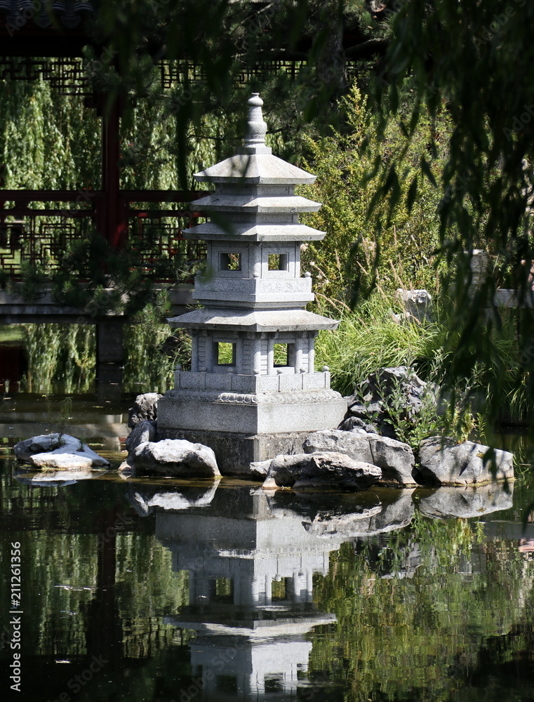 Chinesischer Gartenteich-Tempel