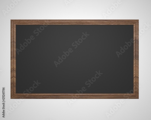 Black board in a brown frame for drawing and recording