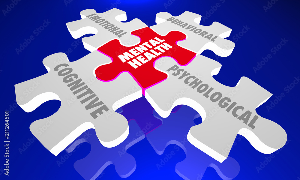 Mental Health Psychological Behavioral Cognitive Emotional Puzzle 3d Illustration Mental Health Psychological Behavioral Cognitive Emotional Puzzle 3d Illustration