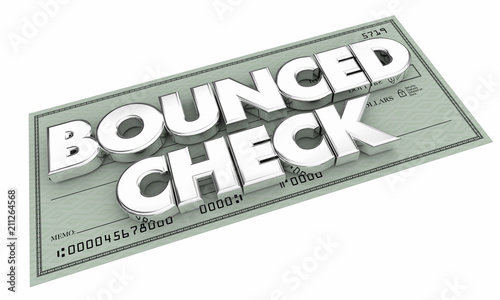 Bounced Check Insufficient Funds Bad Payment 3d Illustration photo