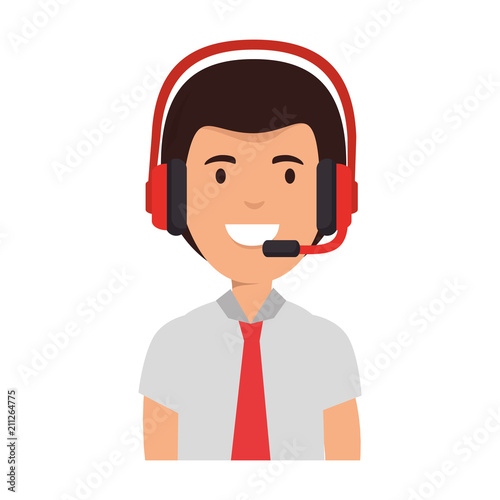 logistic worker with headset character