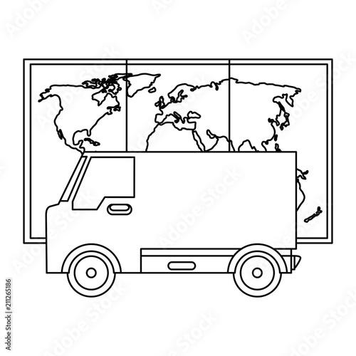 delivery van with paper map