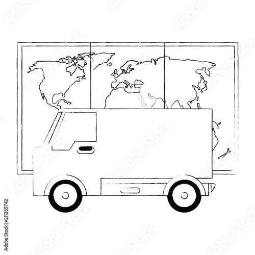 delivery van with paper map