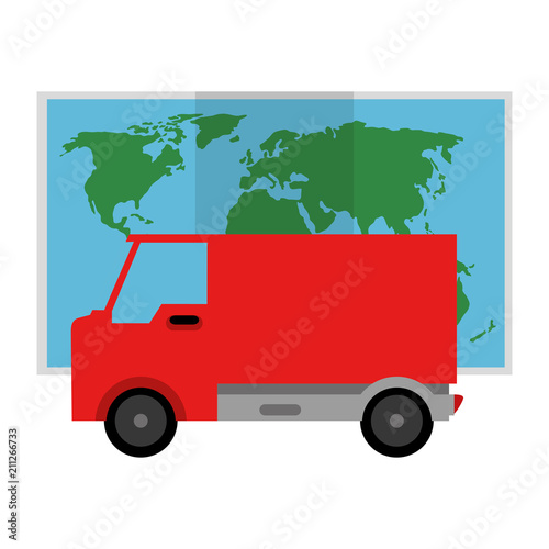 delivery van with paper map