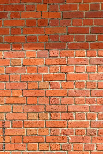Texture of a red brick wall background