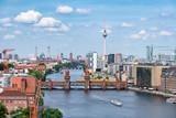 Berlin Luftaufnahme mit Oberbaumbrücke und Fernsehturm