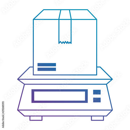 packing box carton with gramer measure weight vector illustration design photo