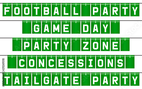 American football bunting flags party decoration