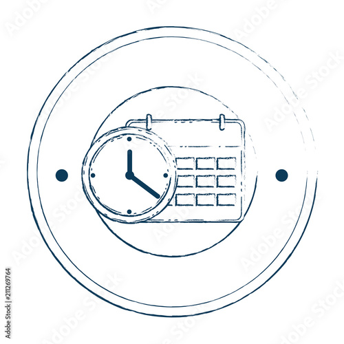 calendar reminder with time clock vector illustration design