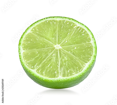 lime slice on white background