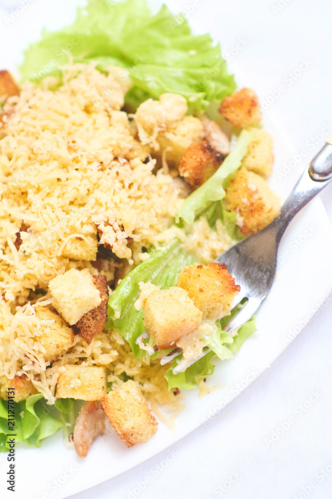 Caesar salad with croutons Caesar salad with croutons