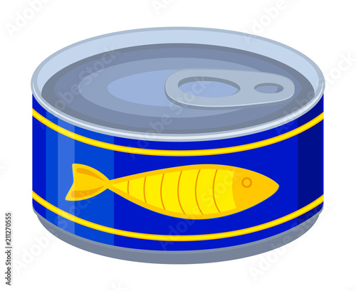 Quadro em tela Colorful cartoon canned fish