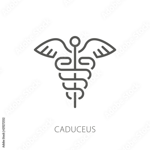 Caduceus icon vector illustration photo