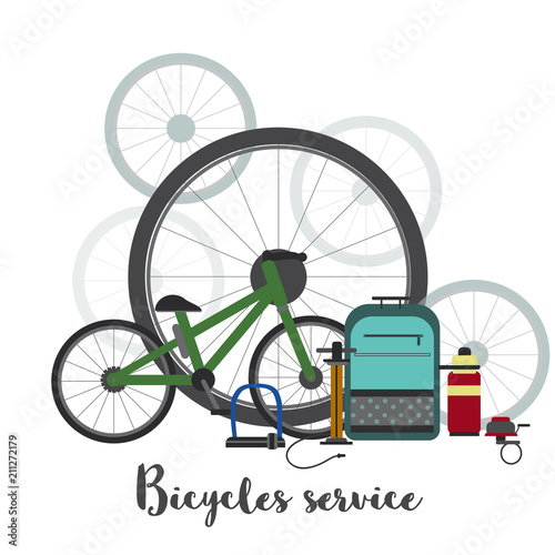 Set of bicycle sport outfit. Vector illustration.