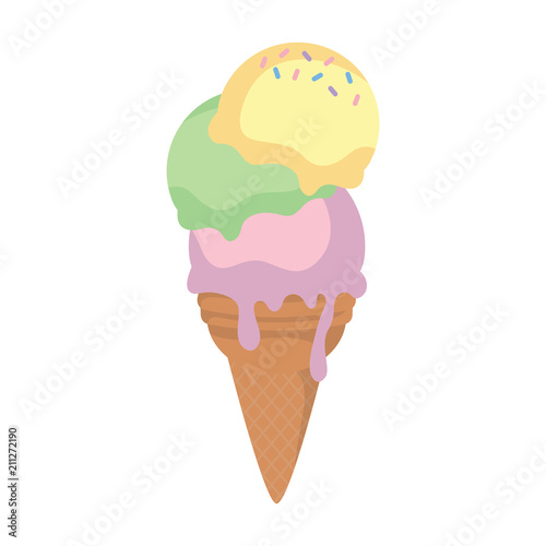 ice cream cone icon over white background, vector illustration