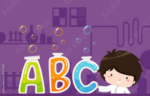 Kid Boy Scientist Illustration
