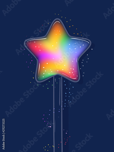 Rainbow Color Magic Wand Il...