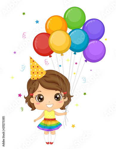Kid Girl Rainbow Birthday B...