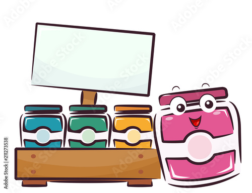 Mascot Fruit Jam Board Illu...
