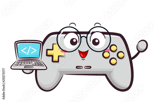 Mascot Game Developer Illus...