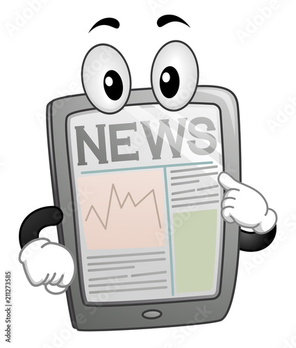 Mascot News Tablet Illustra...