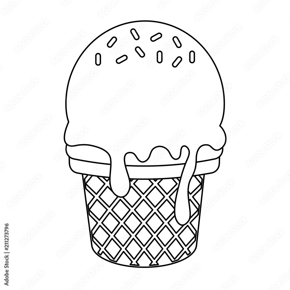 ice cream cone with sprinkles over white background, vector illustration ice cream cone with sprinkles over white background, vector illustration