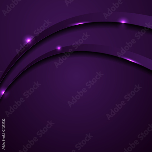 Shiny dark purple abstract wavy background