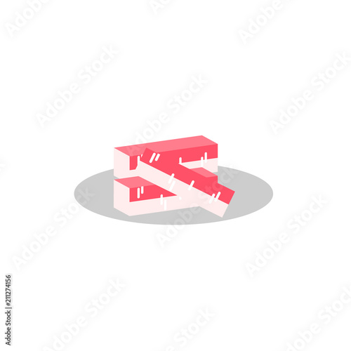 Crab sticks icon in cartoon style